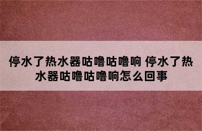 停水了热水器咕噜咕噜响 停水了热水器咕噜咕噜响怎么回事